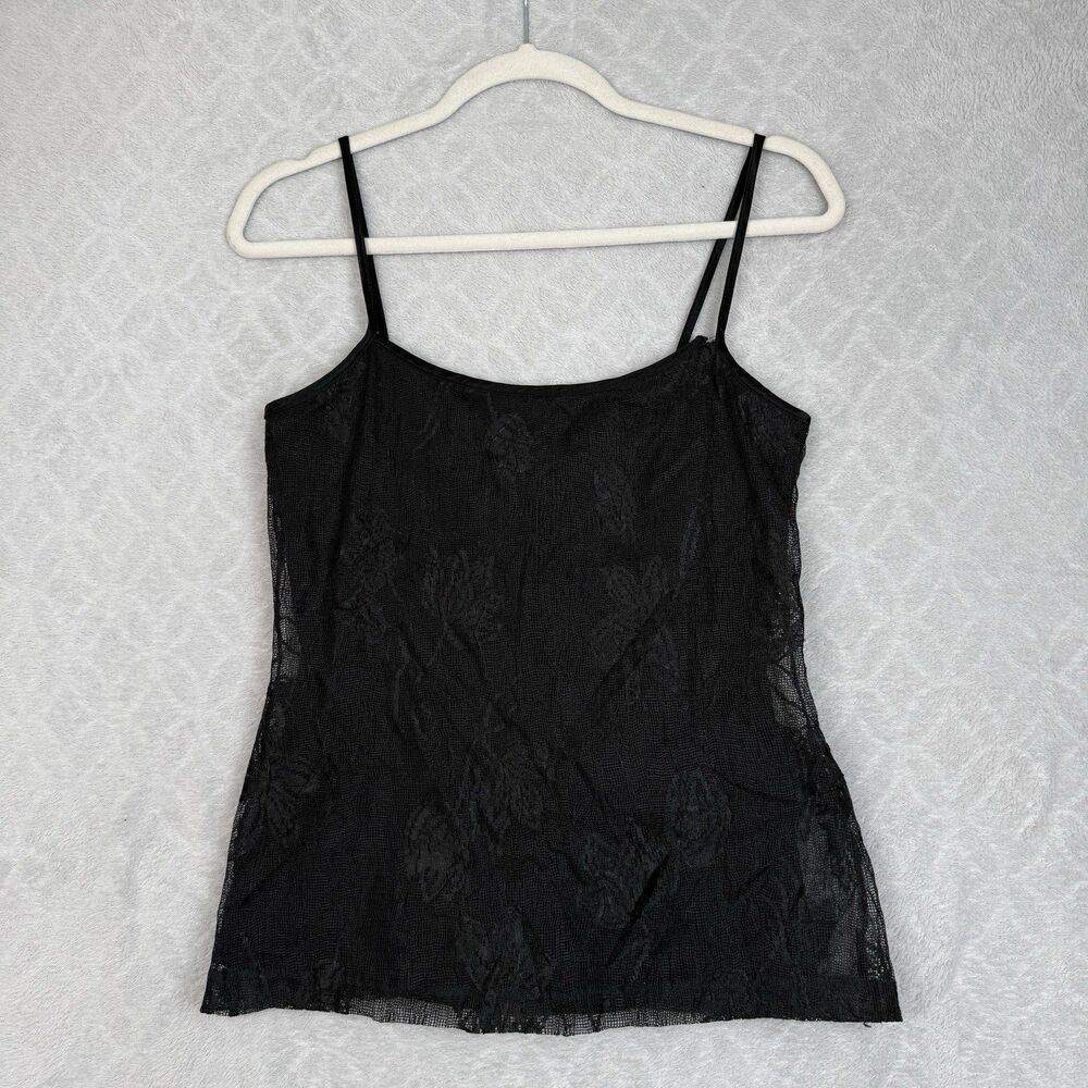 Sue Wong Lace Cami Tank Top Womens XS Black Whimsigoth Grunge Alt Edgy 90s Sexy
